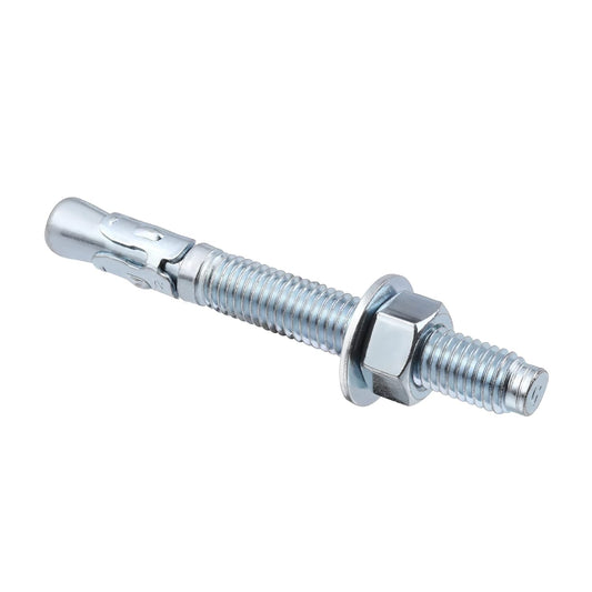3/8 Inch X 3 Inch - 5 Pieces Wedge Anchor Zinc Plated Heavy Duty Fastener for Concrete