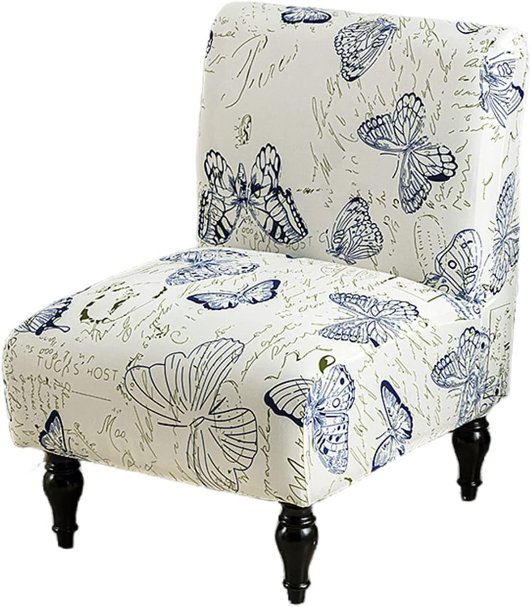 Armless Chair Slipcover Removable Armless Accent Chairs Covers Washable Armless Slipper Chair Slipcover Printed Armless Chair Furniture Protector Covers for Living Dining Room Hotel